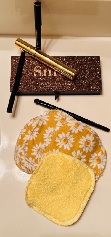 Makeup remover pad with makeup