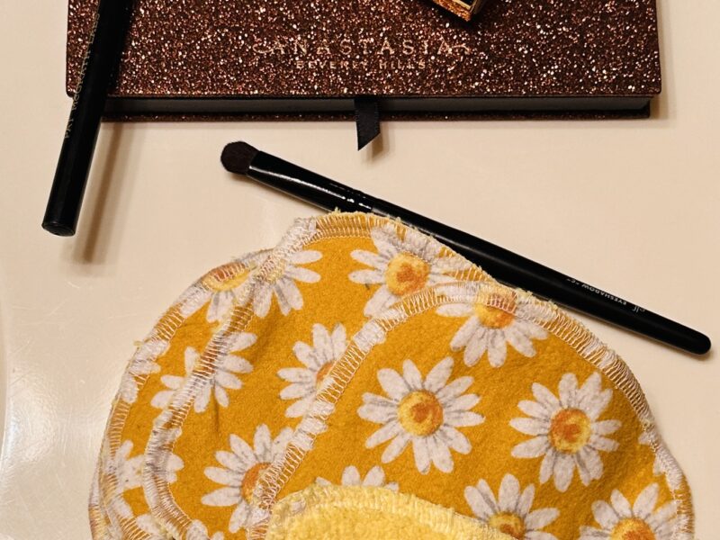 Makeup remover pad with makeup